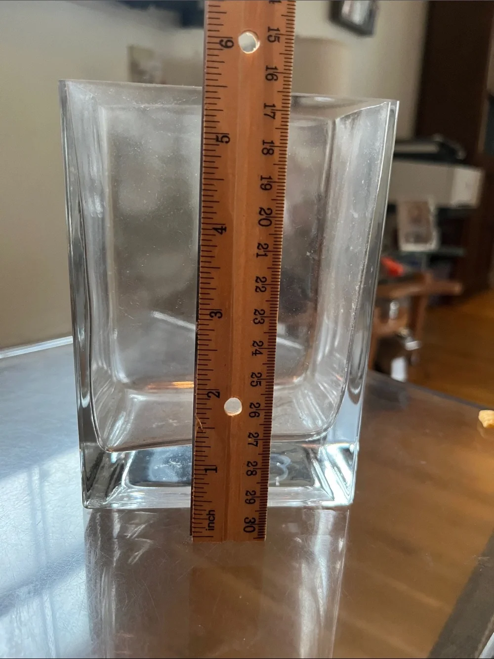 Transparent Square Glass Vase - Clear Modern Accent